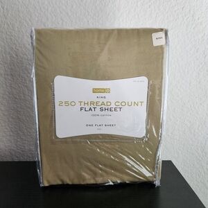 Target Home 250 Thread Count Flat Sheet - King - 100% Cotton - Beige